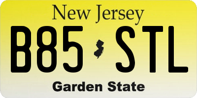 NJ license plate B85STL