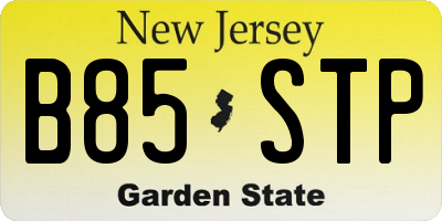 NJ license plate B85STP