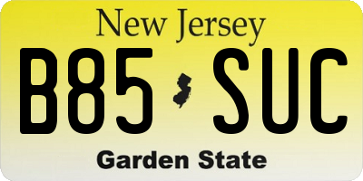 NJ license plate B85SUC