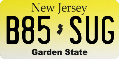 NJ license plate B85SUG