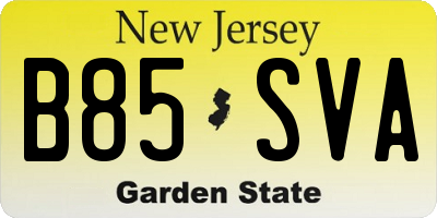 NJ license plate B85SVA