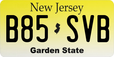 NJ license plate B85SVB