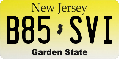 NJ license plate B85SVI