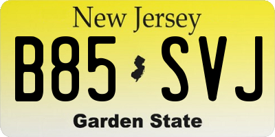 NJ license plate B85SVJ