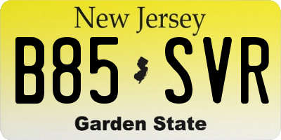 NJ license plate B85SVR