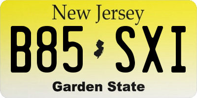 NJ license plate B85SXI