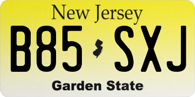 NJ license plate B85SXJ