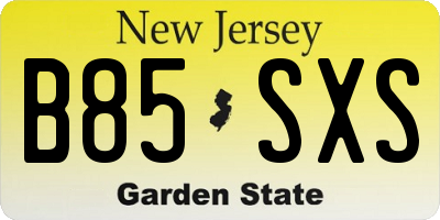NJ license plate B85SXS