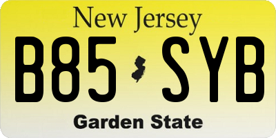NJ license plate B85SYB