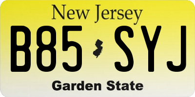 NJ license plate B85SYJ