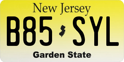 NJ license plate B85SYL