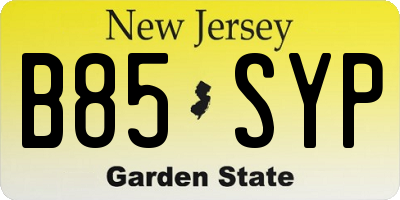 NJ license plate B85SYP
