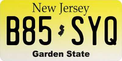 NJ license plate B85SYQ