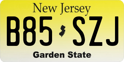NJ license plate B85SZJ
