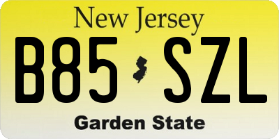 NJ license plate B85SZL