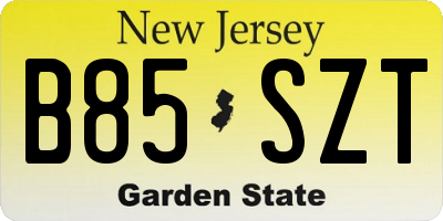 NJ license plate B85SZT