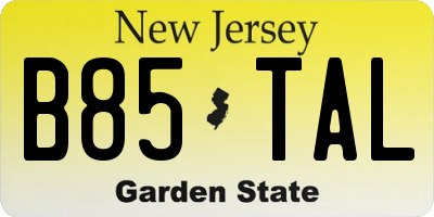 NJ license plate B85TAL
