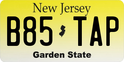 NJ license plate B85TAP