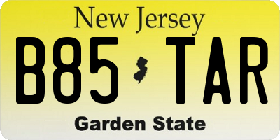 NJ license plate B85TAR