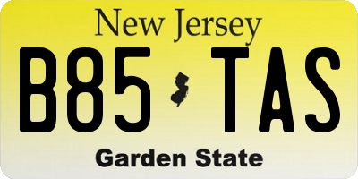 NJ license plate B85TAS