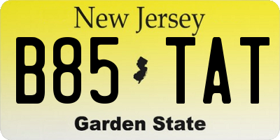 NJ license plate B85TAT