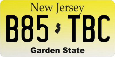 NJ license plate B85TBC