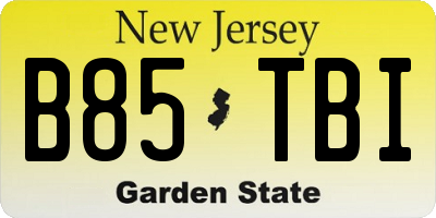 NJ license plate B85TBI