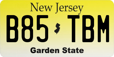 NJ license plate B85TBM