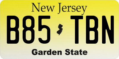 NJ license plate B85TBN