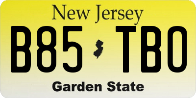 NJ license plate B85TBO