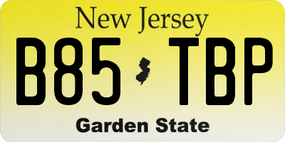 NJ license plate B85TBP