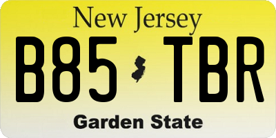 NJ license plate B85TBR