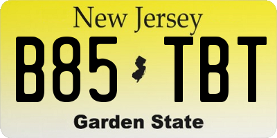 NJ license plate B85TBT