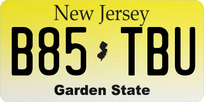 NJ license plate B85TBU