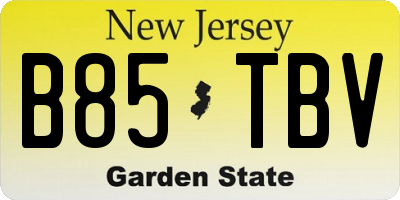 NJ license plate B85TBV