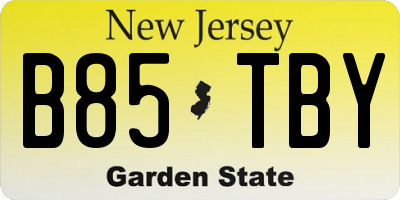 NJ license plate B85TBY