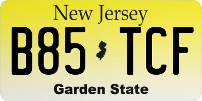 NJ license plate B85TCF