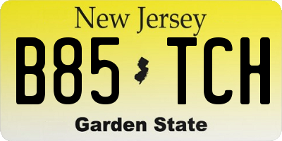 NJ license plate B85TCH
