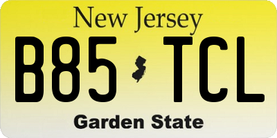 NJ license plate B85TCL