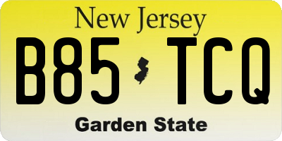 NJ license plate B85TCQ