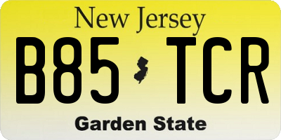 NJ license plate B85TCR