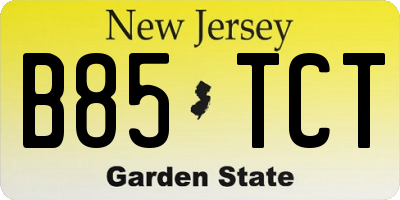 NJ license plate B85TCT