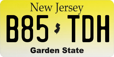 NJ license plate B85TDH