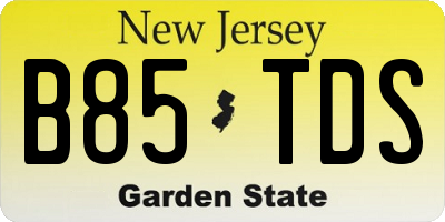NJ license plate B85TDS