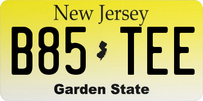 NJ license plate B85TEE