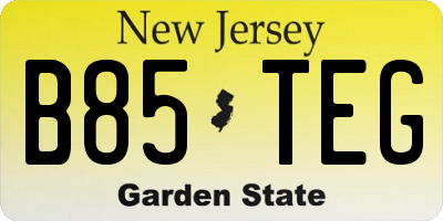 NJ license plate B85TEG