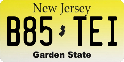 NJ license plate B85TEI