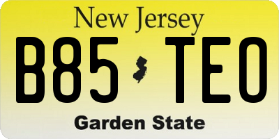 NJ license plate B85TEO