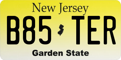 NJ license plate B85TER