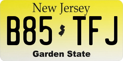 NJ license plate B85TFJ
